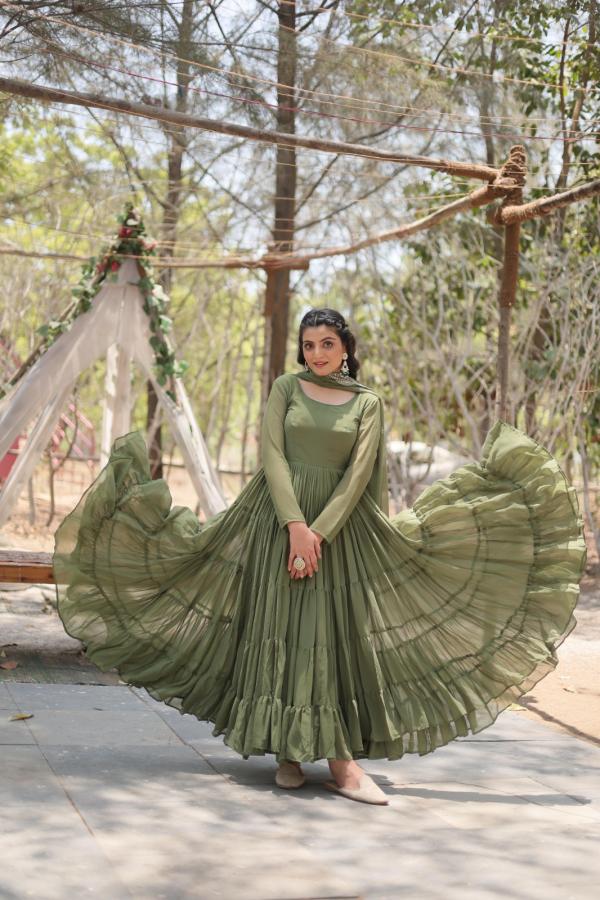 Anamika Vol 53 Georgette Gown With Dupatta Collection
